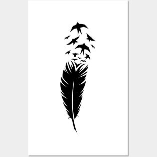 Bird feather illustration Posters and Art